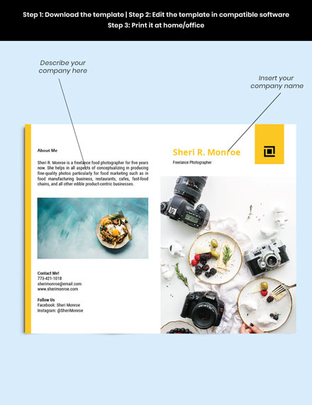 Bifold Freelance Photographer Brochure Template example