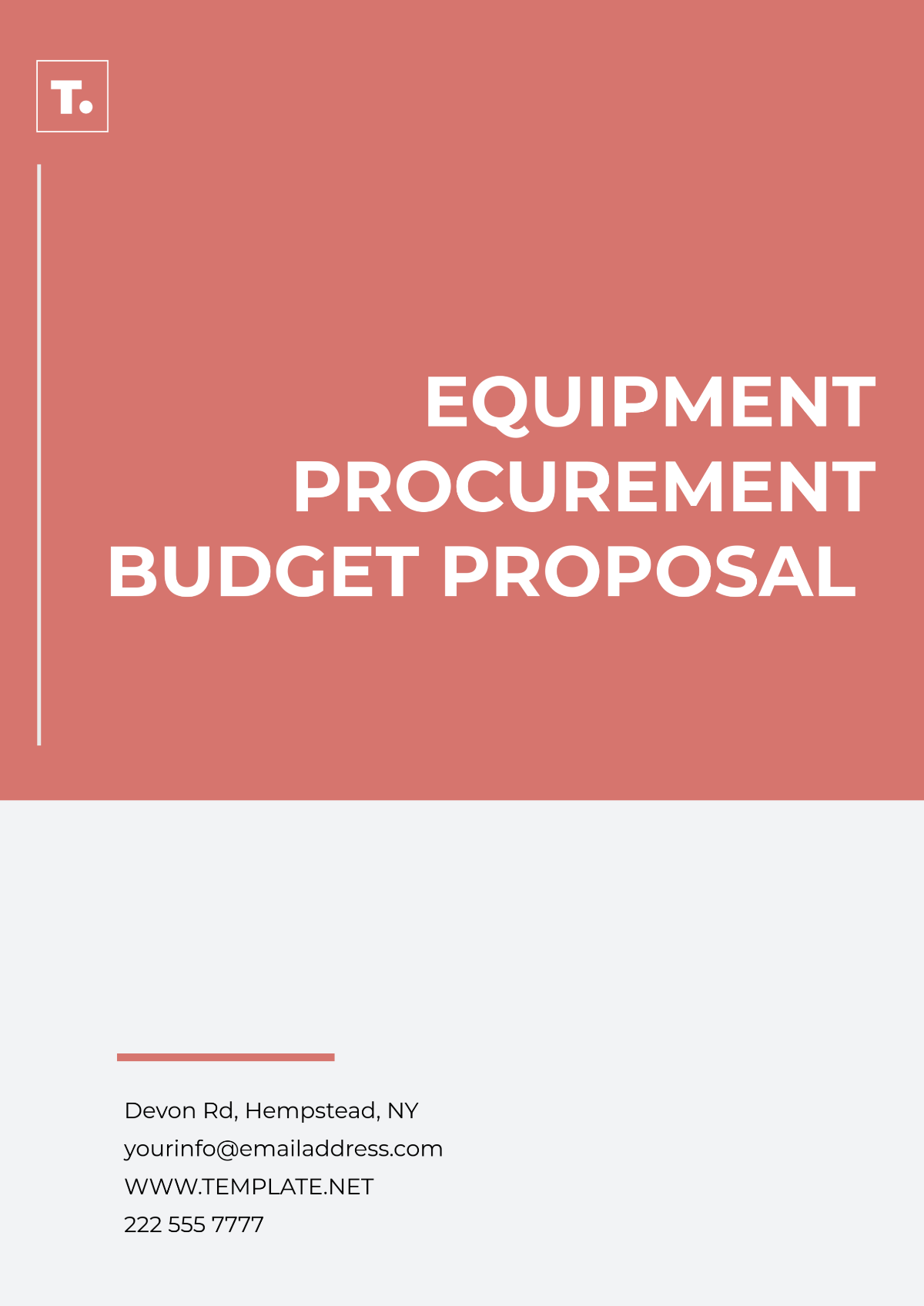 Free Equipment Procurement Budget Proposal Template