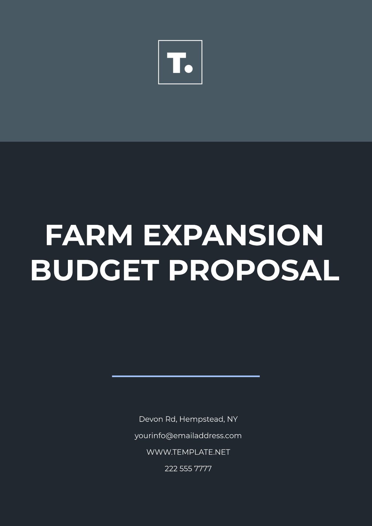 Free Farm Expansion Budget Proposal Template