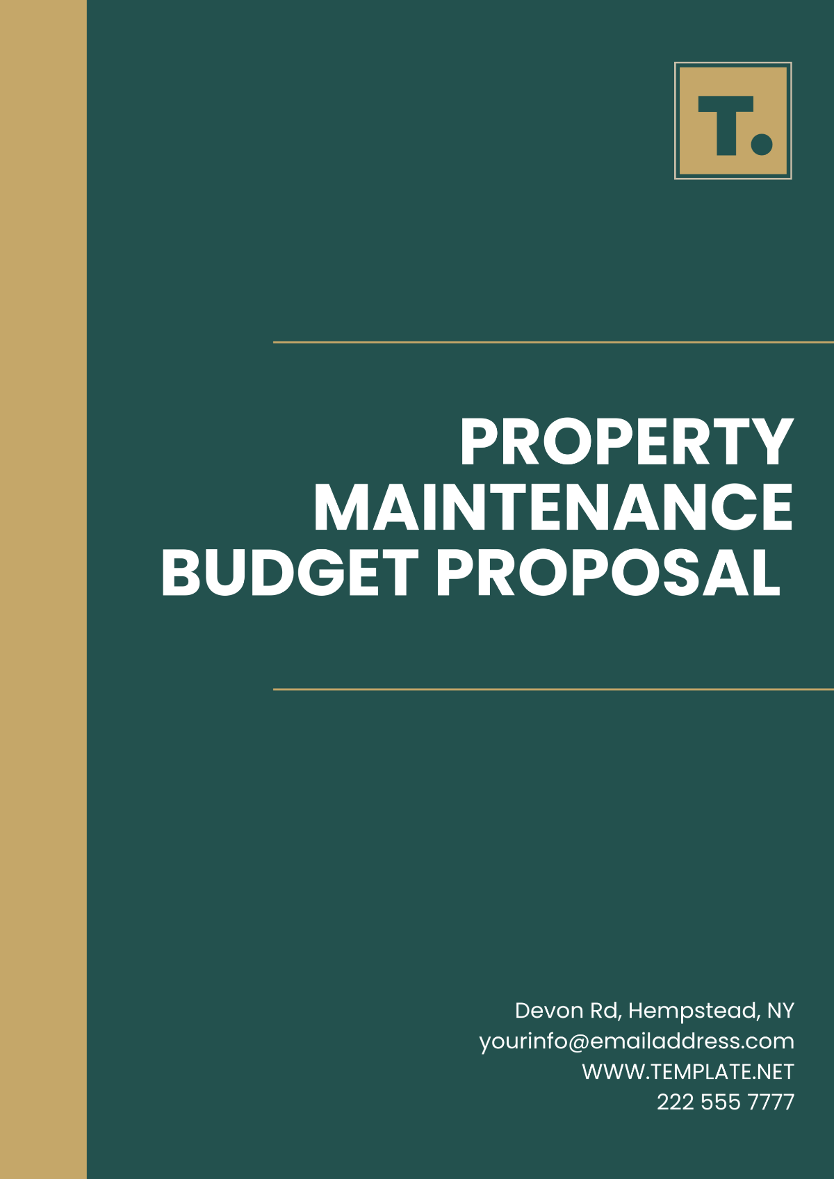 Free Property Maintenance Budget Proposal Template