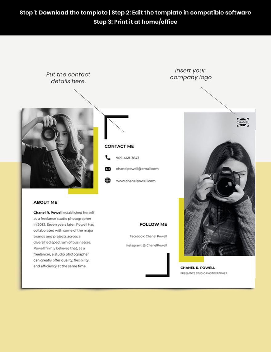Tri-Fold Freelance Studio Brochure Template