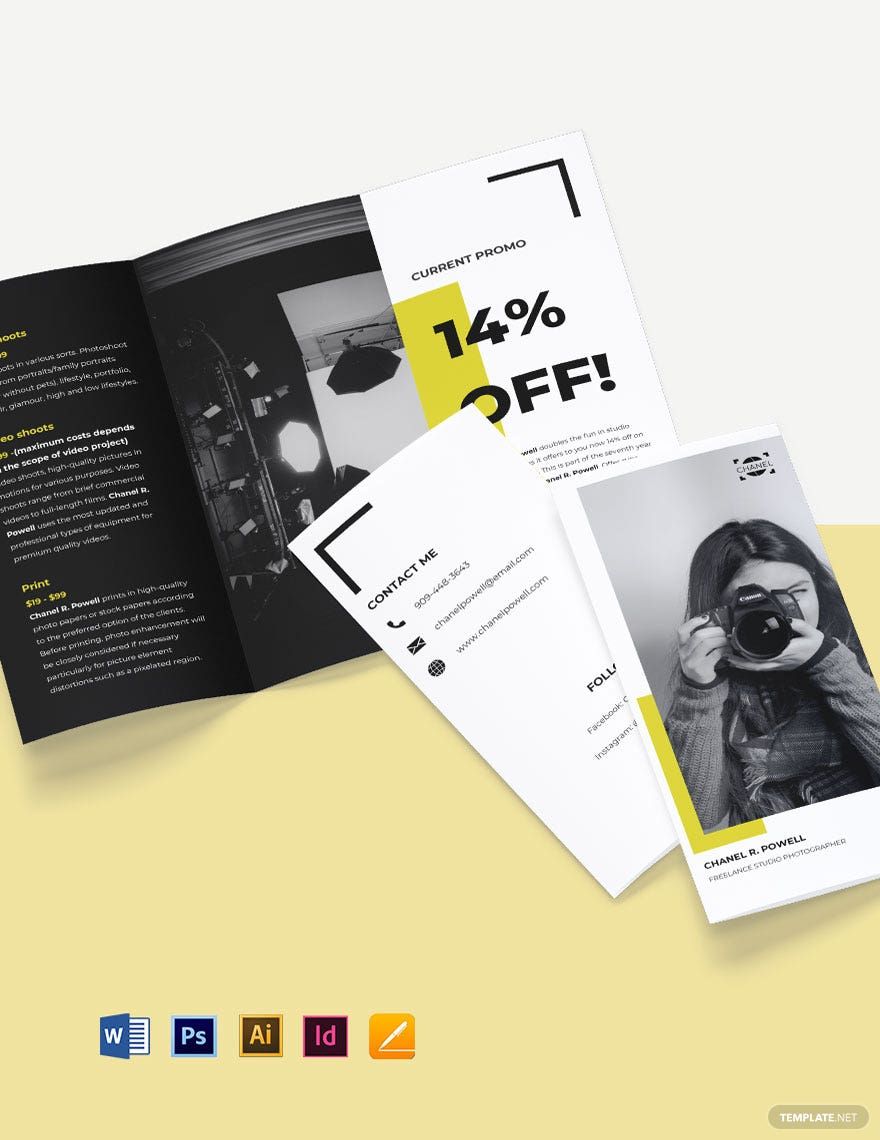 Free Tri-Fold Freelance Studio Brochure Template