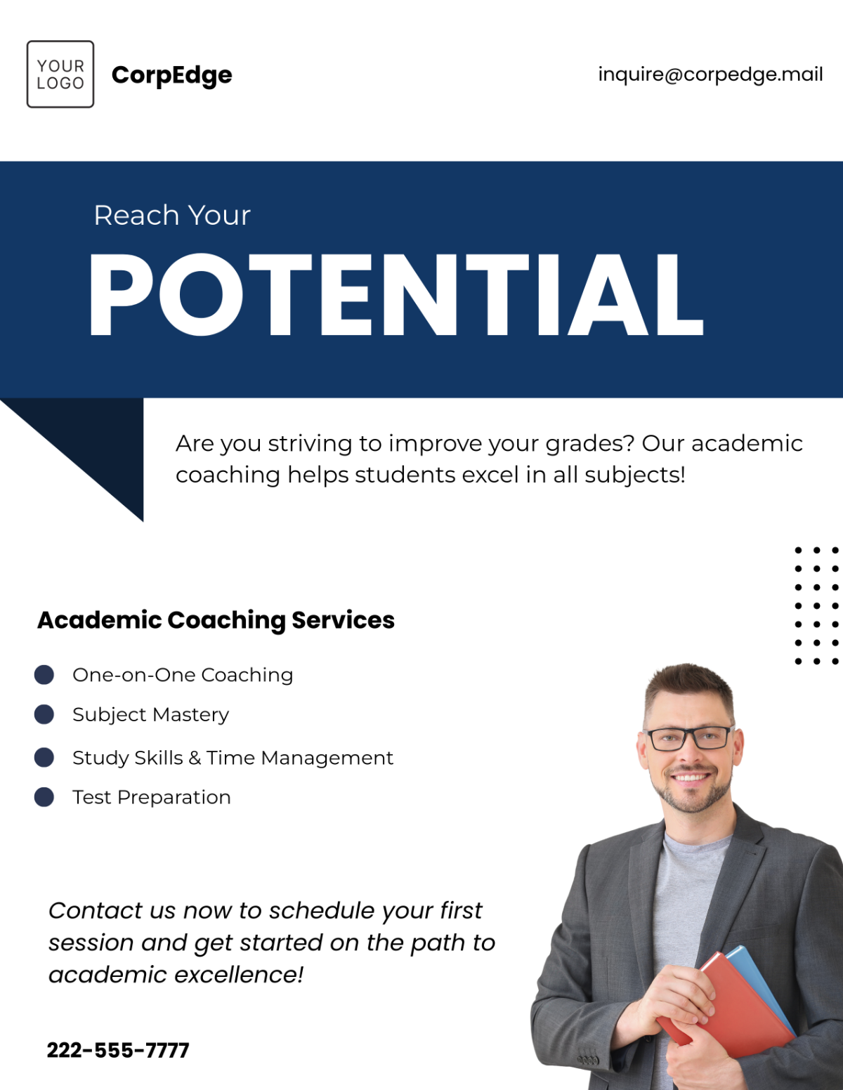 Free Academic Coaching Tuition Flyer Template