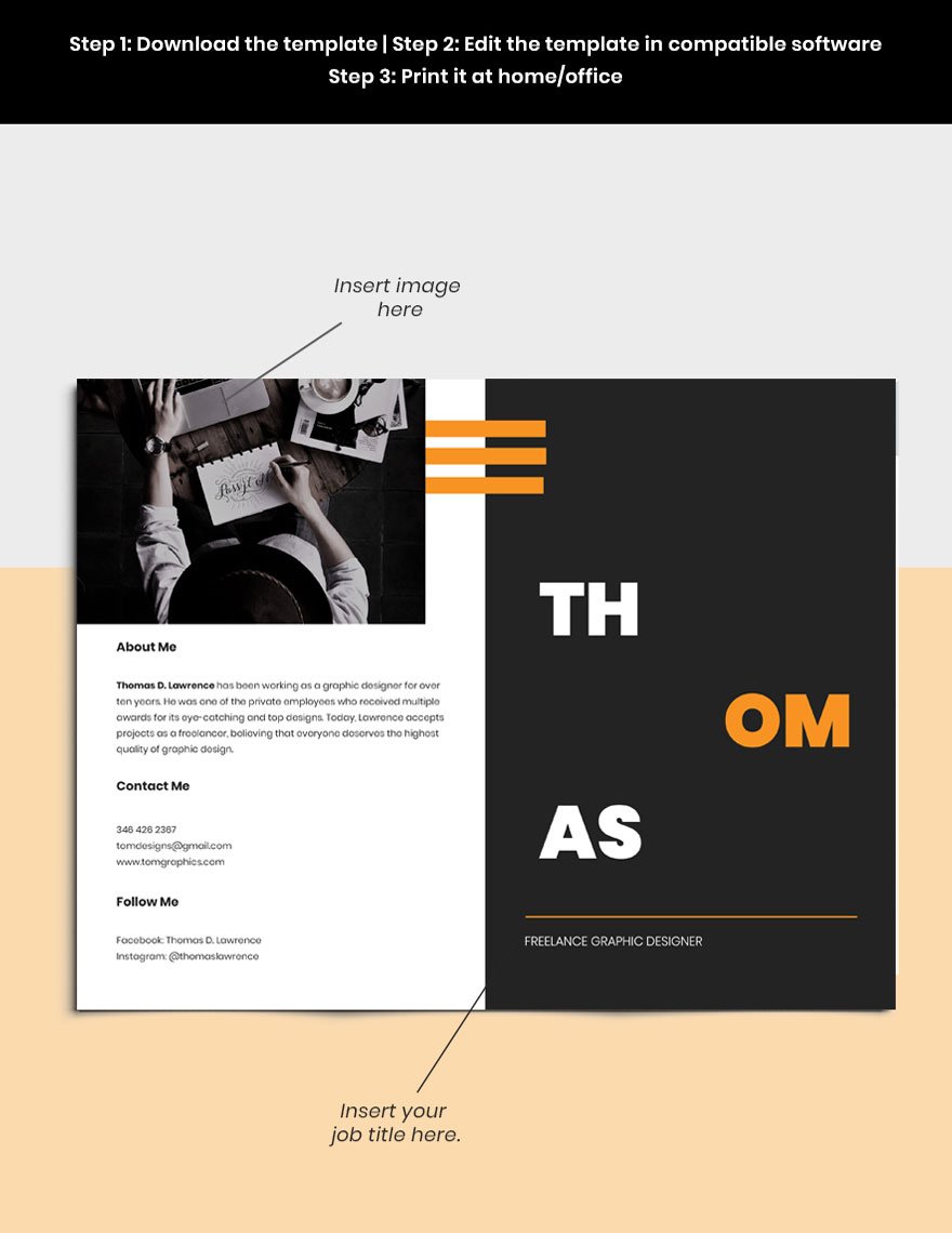 Bi-Fold Freelance Graphic Designer Brochure Template