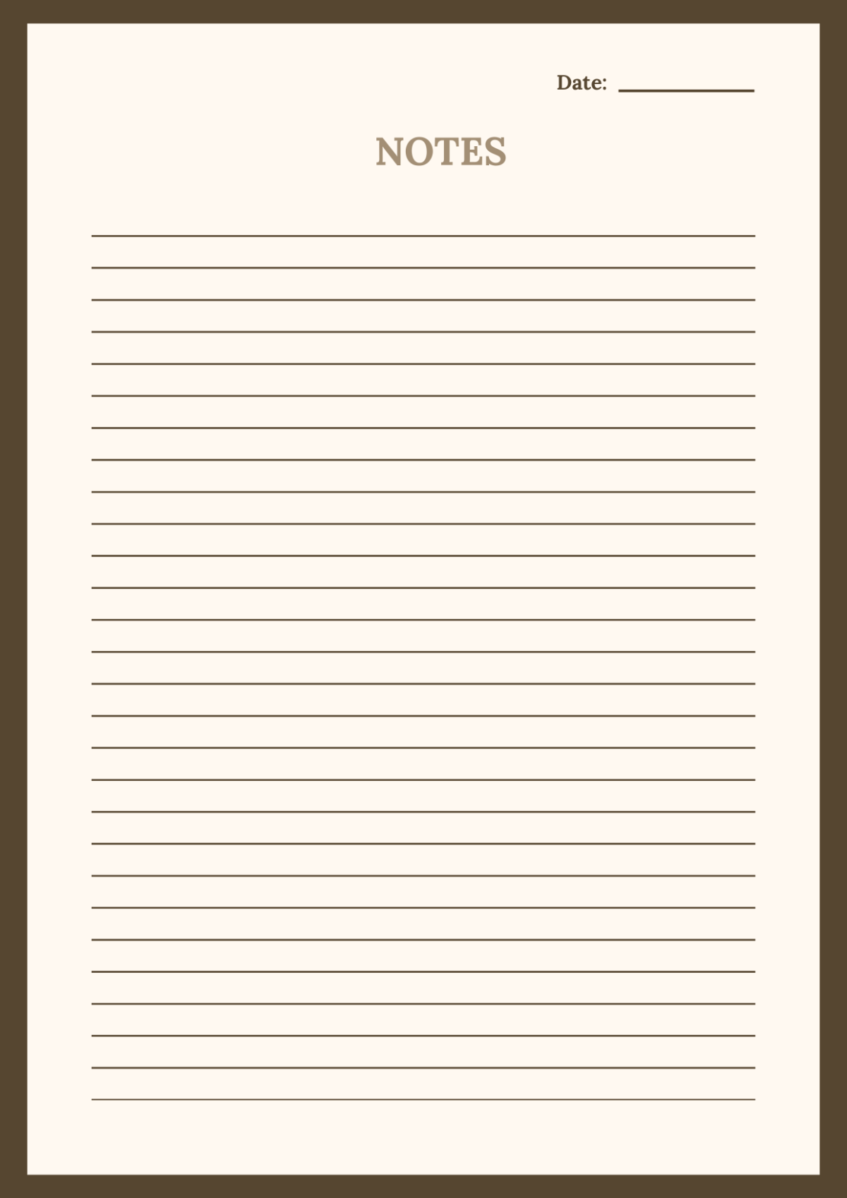 Free Printable Notebook Paper Template