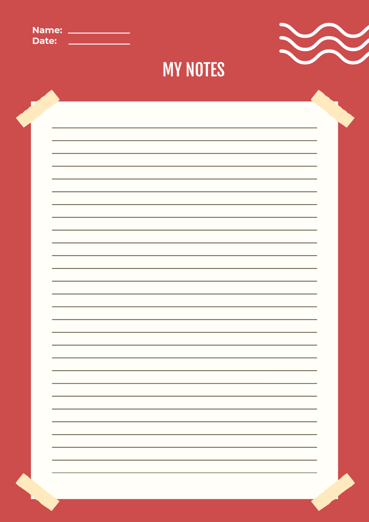 Free Printable Note Paper Template