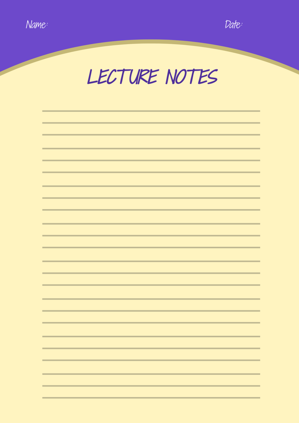 Free Printable Note-Taking Paper Template