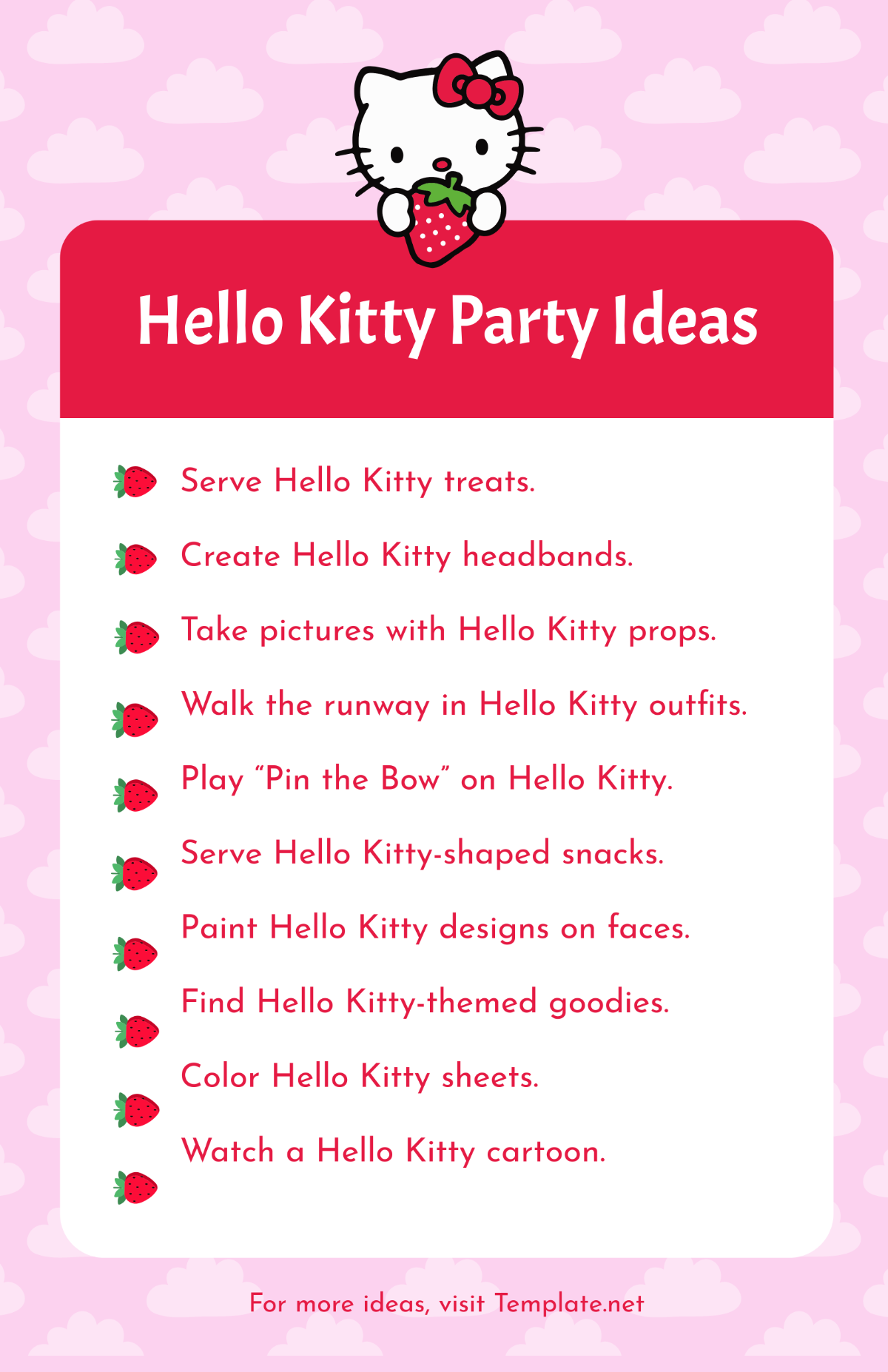 Hello Kitty Party Ideas Poster Template