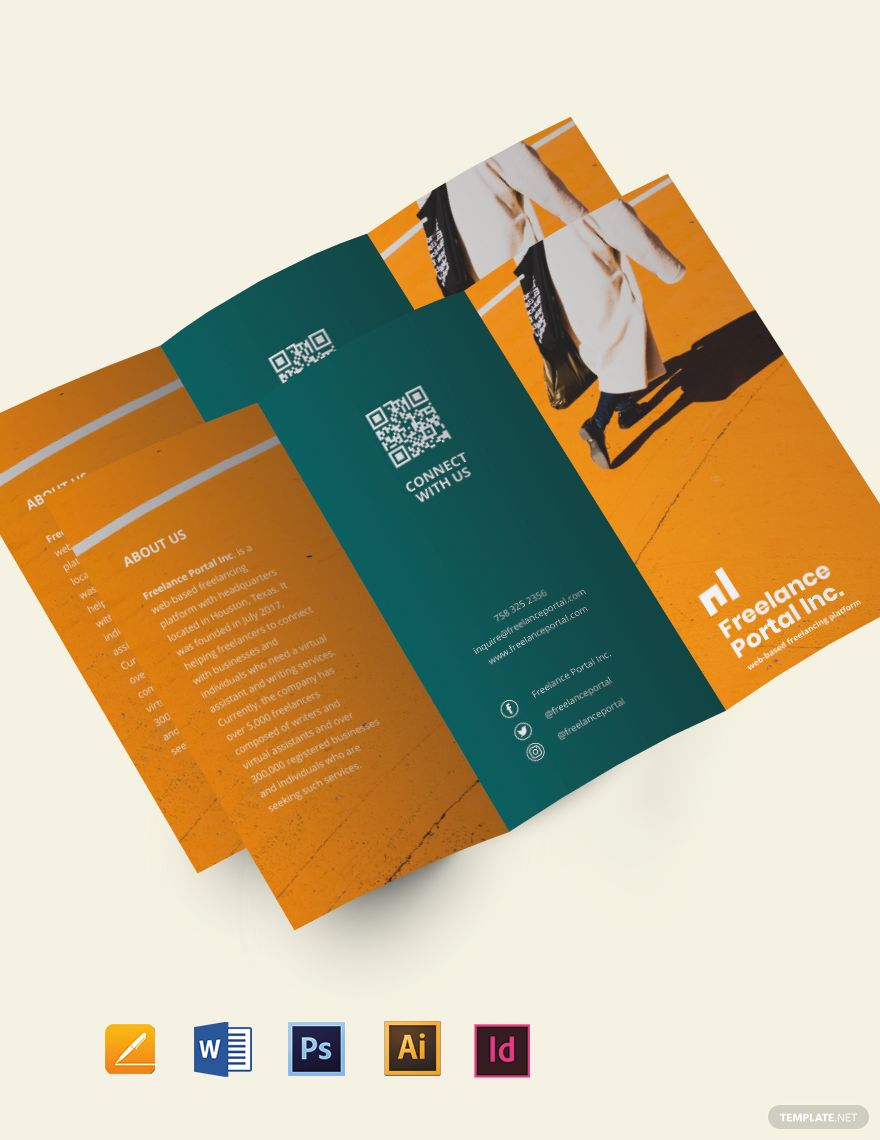Tri-Fold Freelance Job Brochure Template