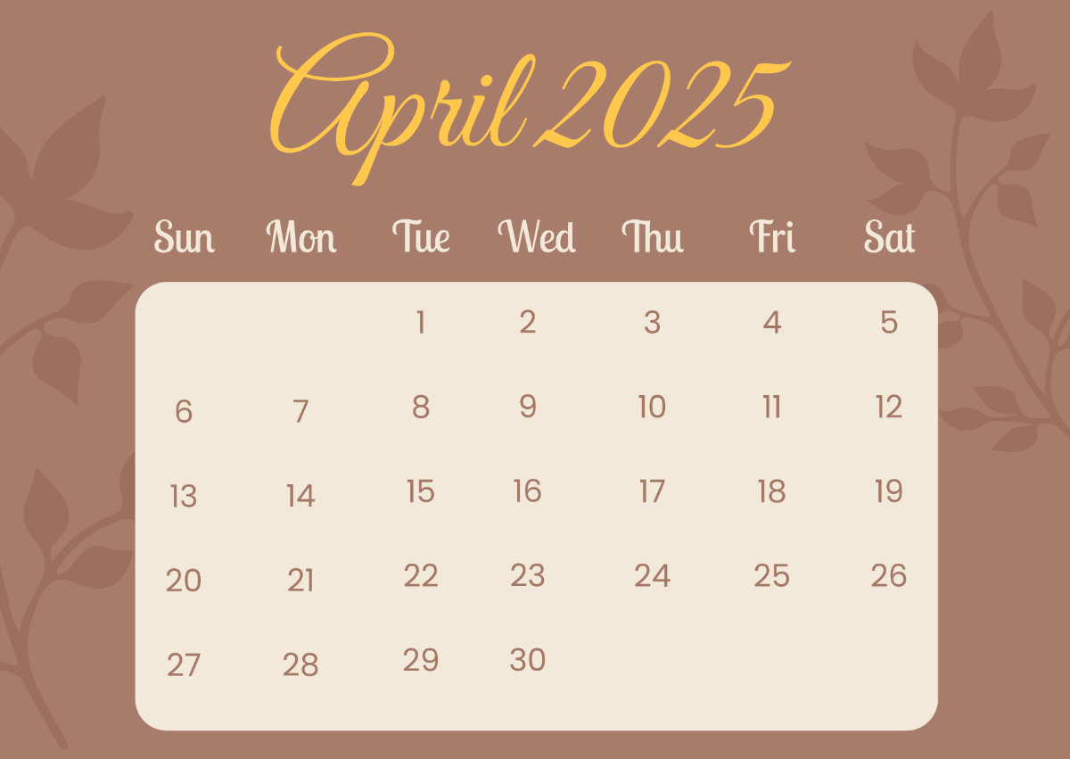 Free Printable April 2025 Calendar Template