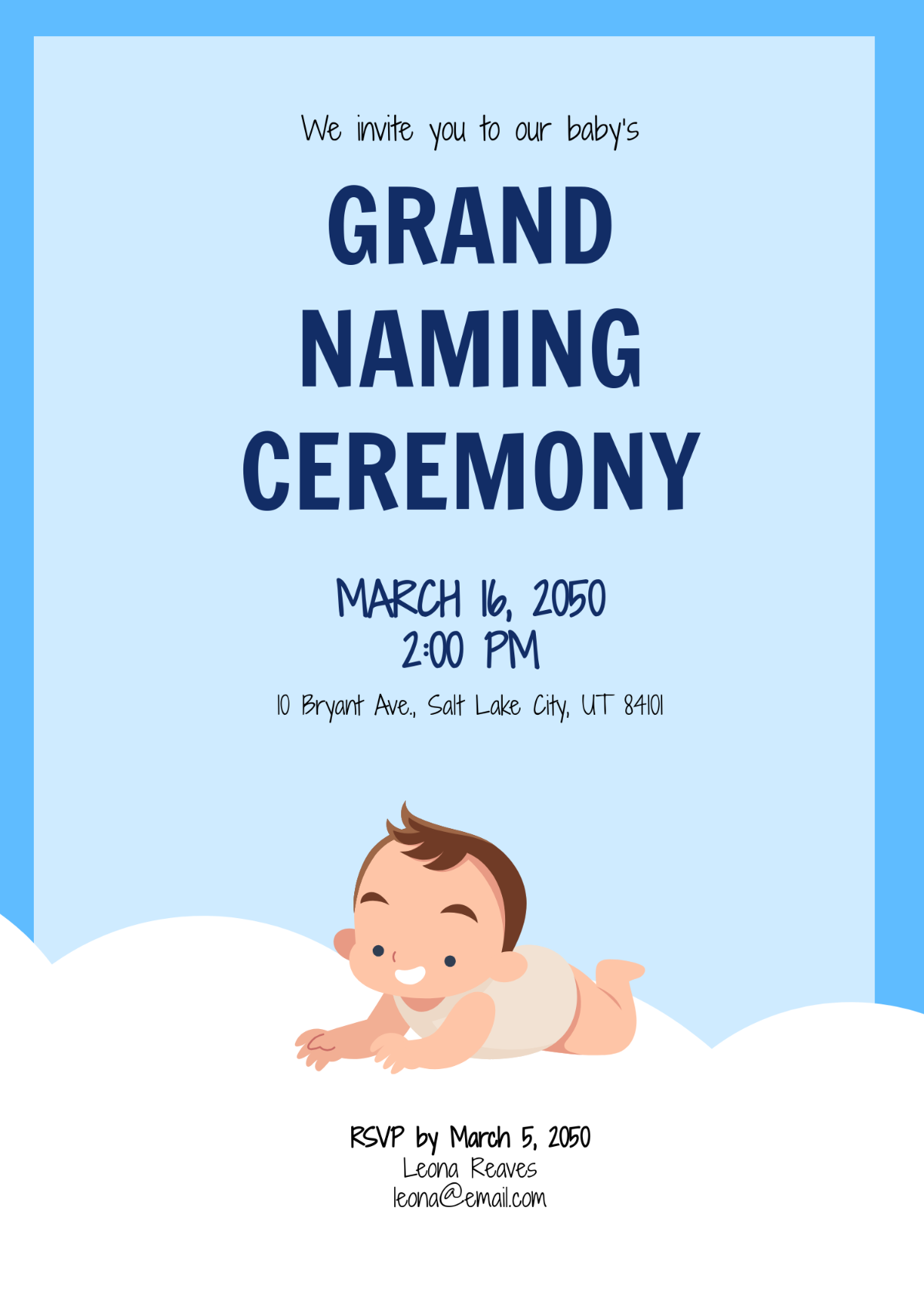 Free Naming Ceremony RSVP Card Template