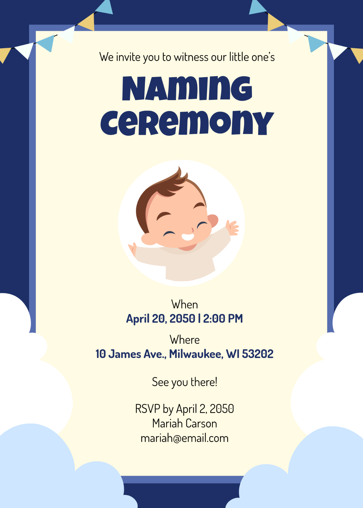 Free Naming Ceremony Invitation Pack Template