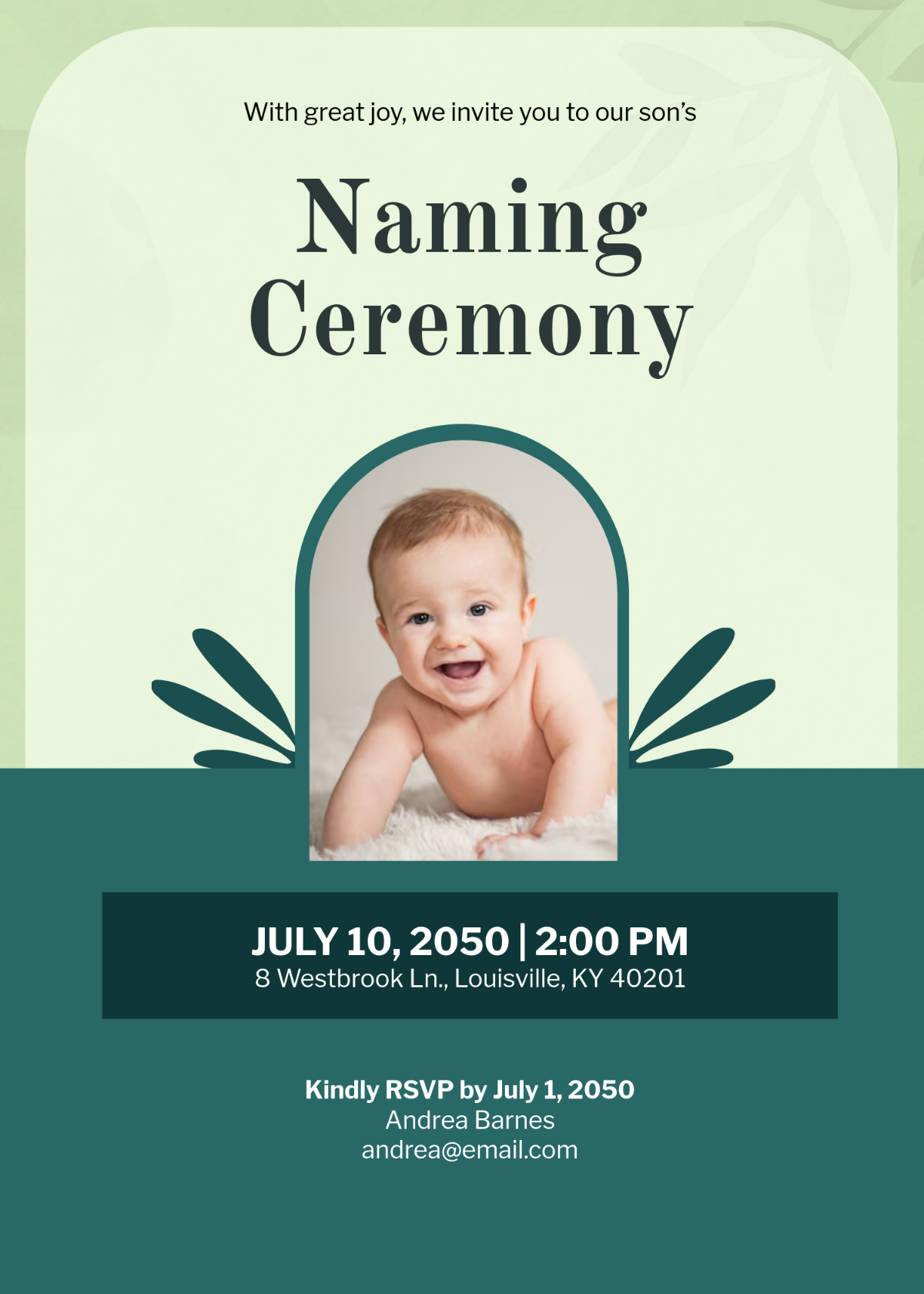 Free Naming Ceremony Quotes Invitation Template