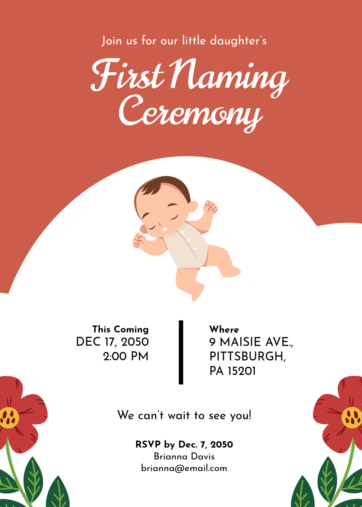 Free Naming Ceremony Invitation Shop Template