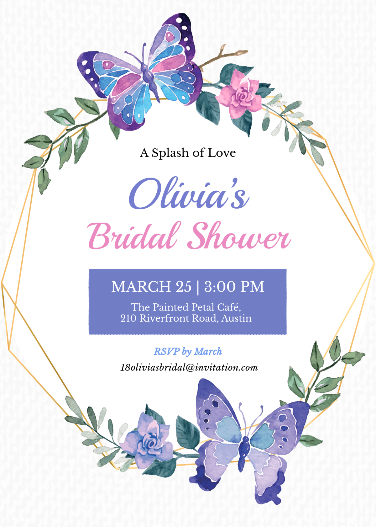 Free Creative Watercolor Floral Invitation Template