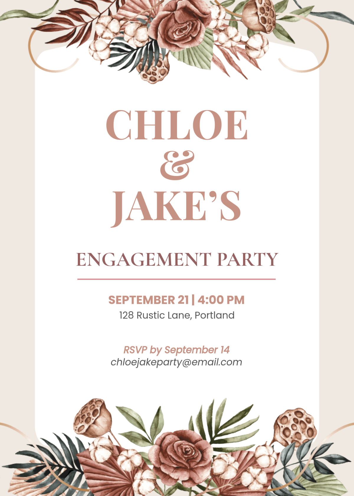 Free Boho Floral Invitation Template