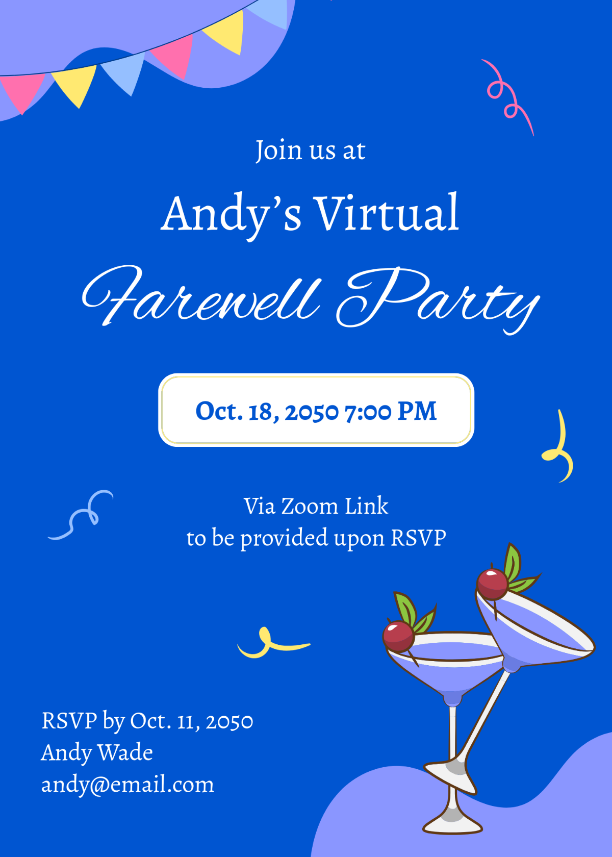 Free Virtual Farewell Invitation Template