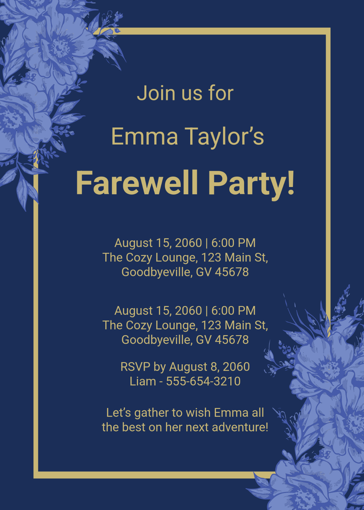 Free Farewell Invitation with Photo Template