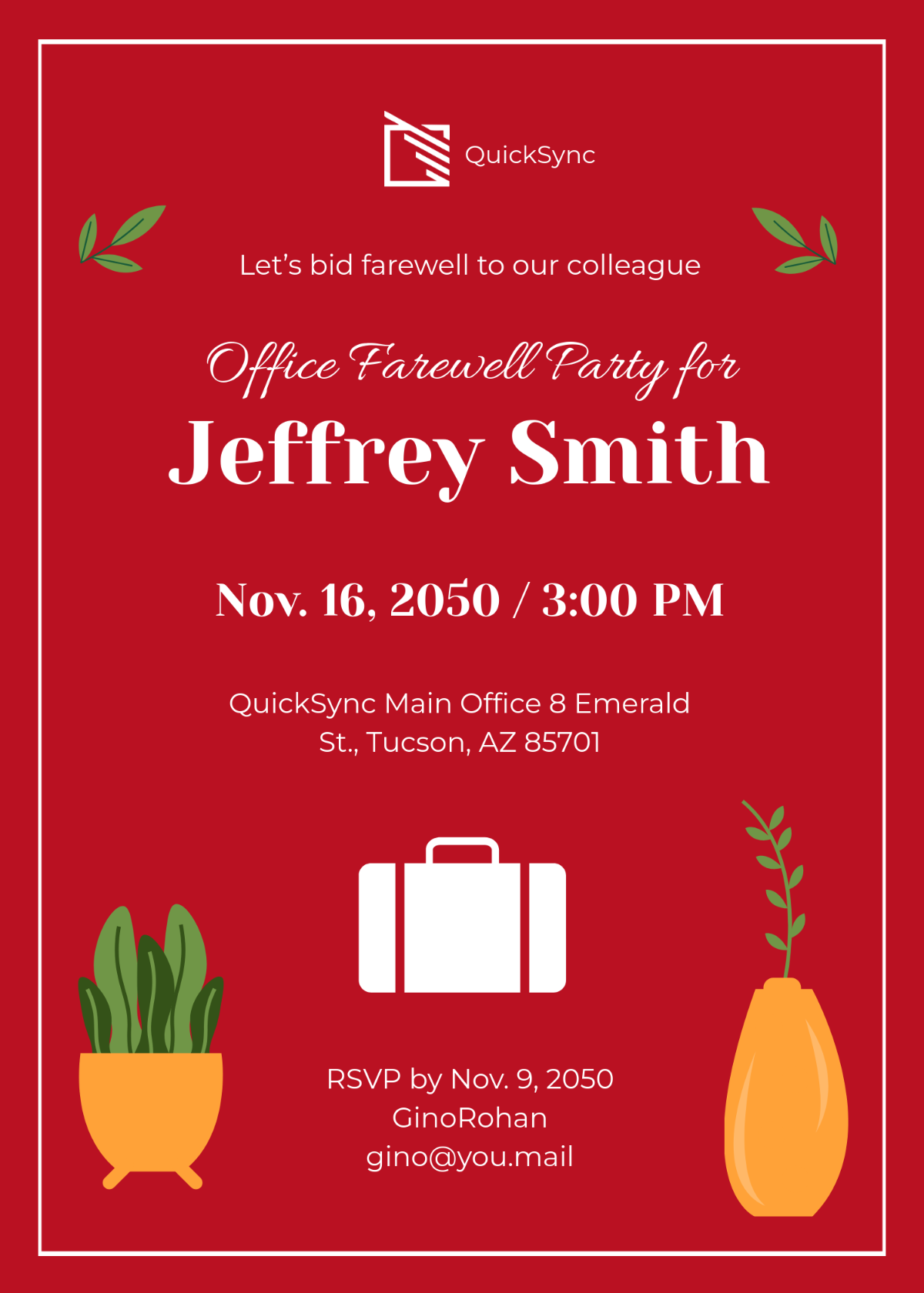 Office Farewell Invitation Template - Edit Online & Download