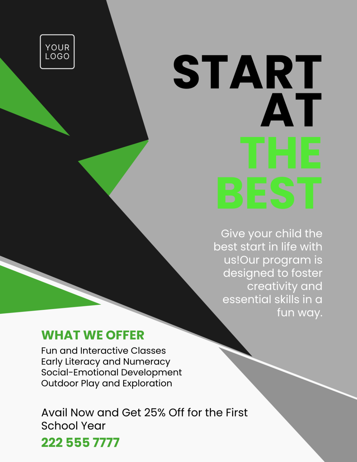 Free Preschool Education Flyer Template