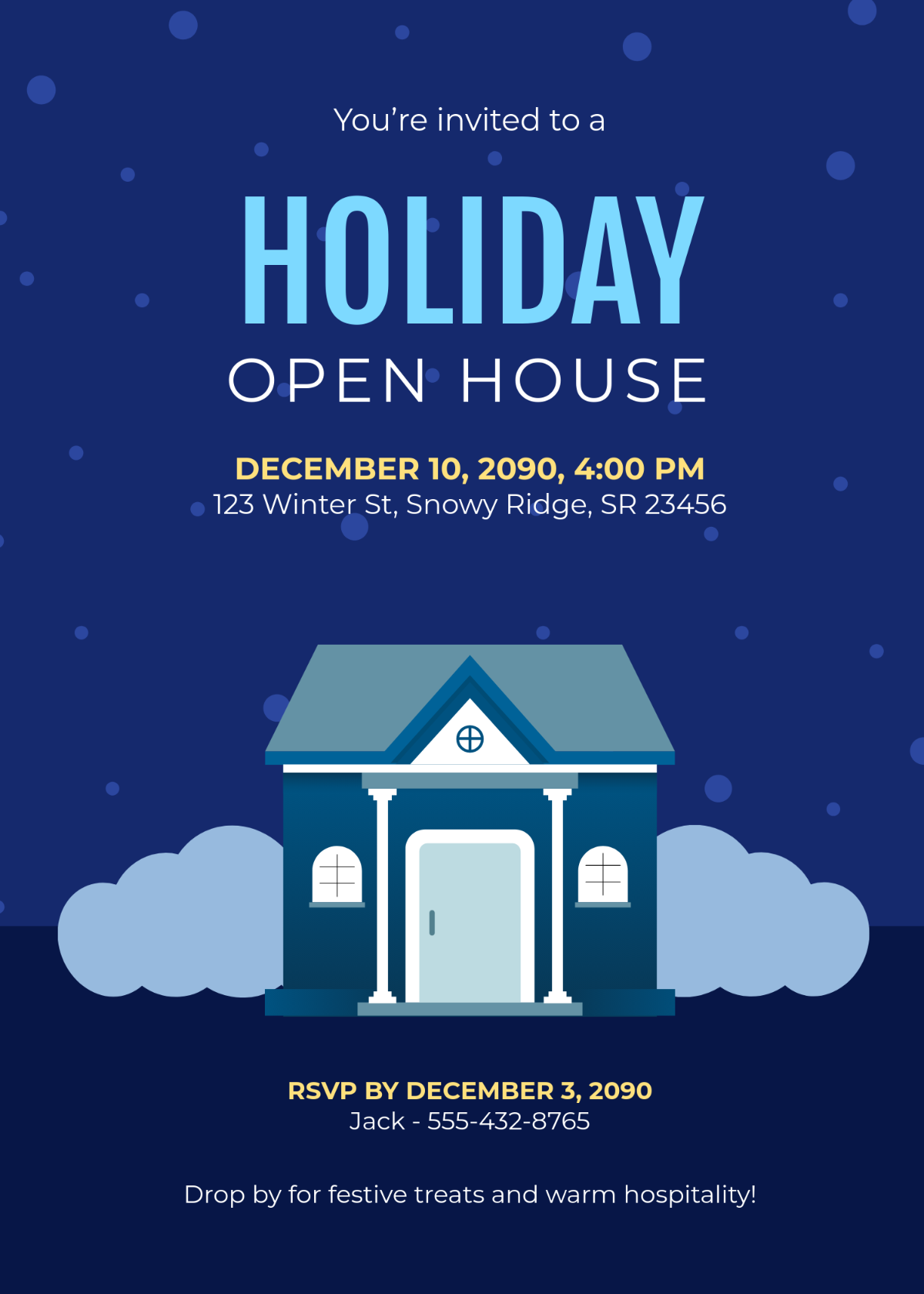 Free Holiday Open House Invitation Template