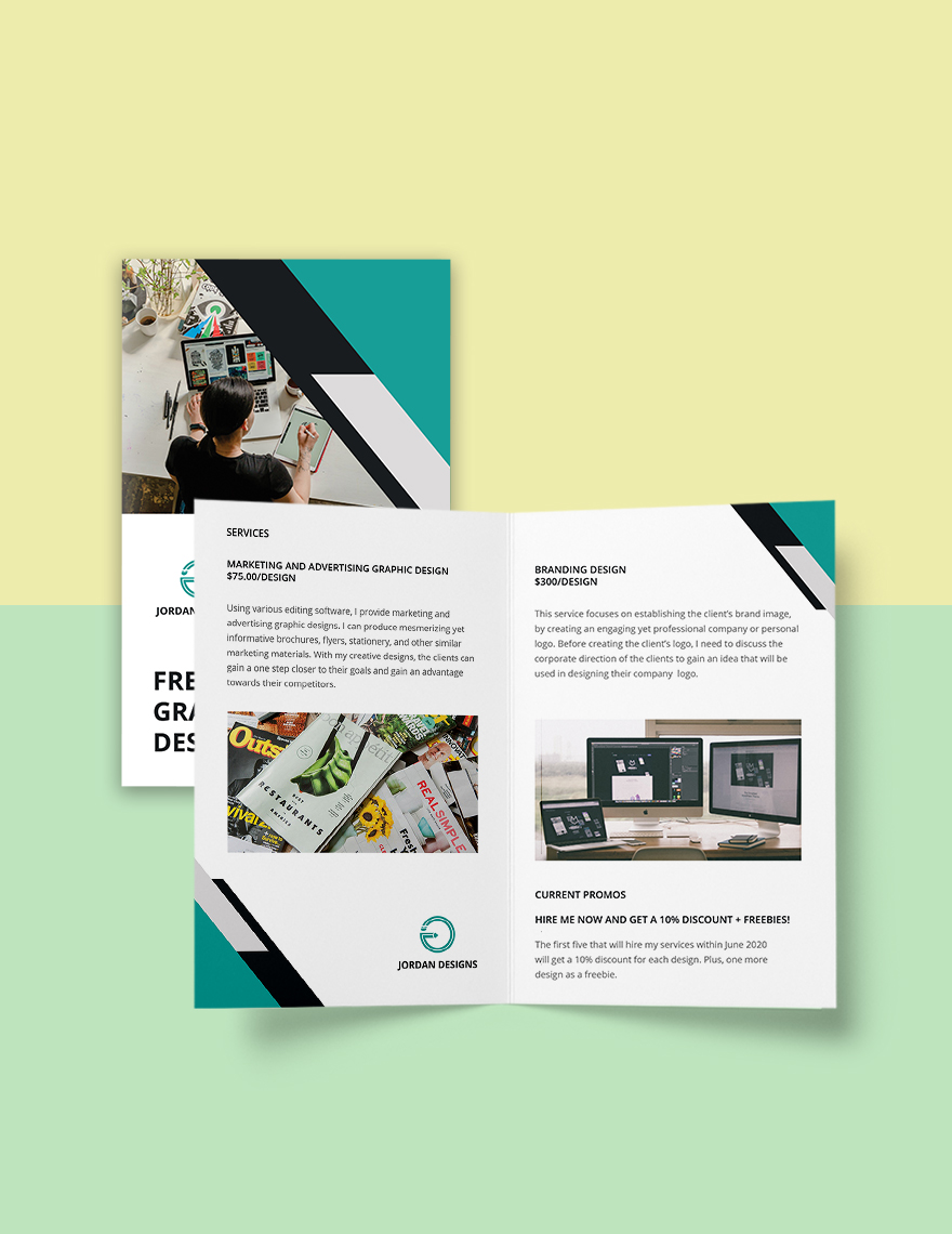 Bi-Fold Freelance Designer Brochure Template