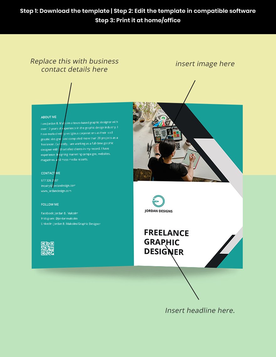 Bi-Fold Freelance Designer Brochure Template