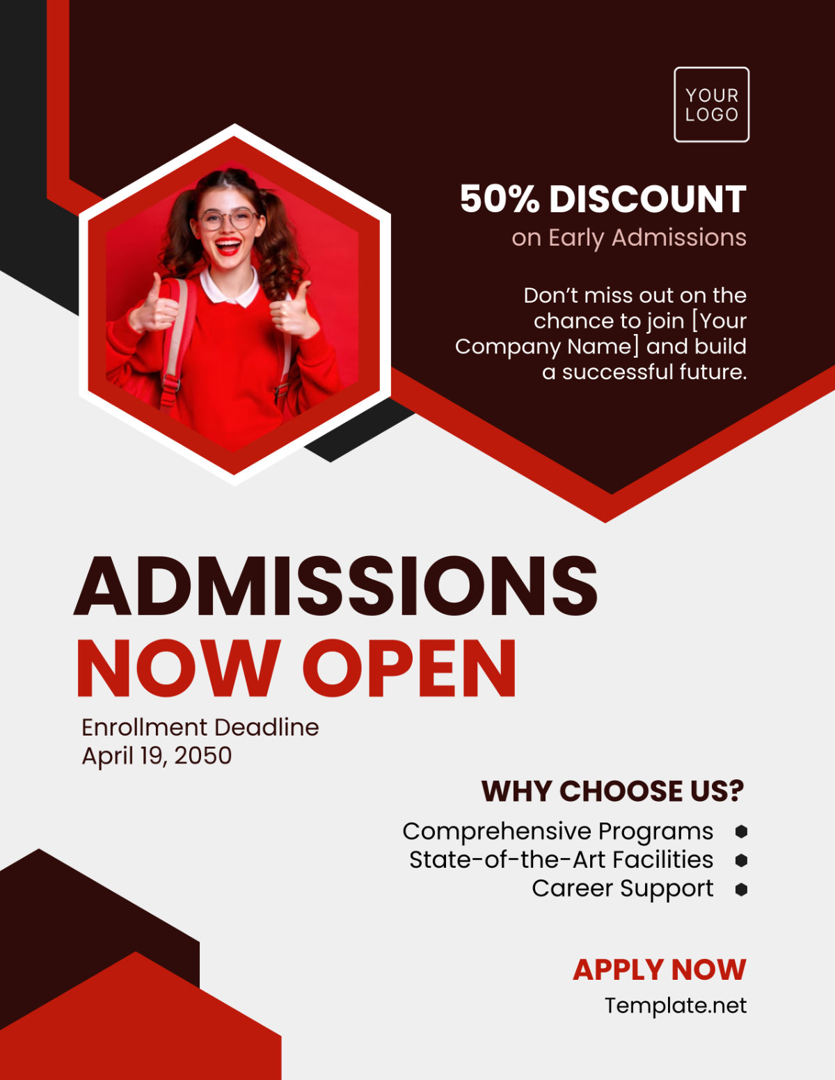 Free Education Admission Flyer Template