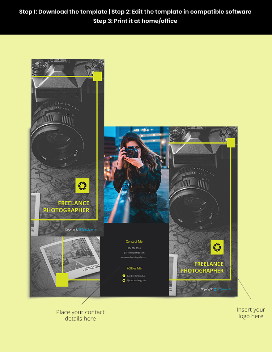 Free Modern Trifold Freelancer Brochure Template Sample