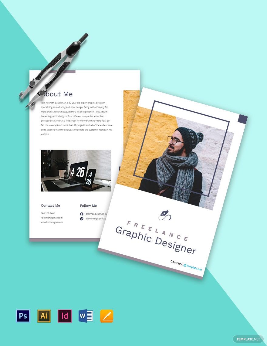 Modern Bi-Fold Freelancer Brochure Template