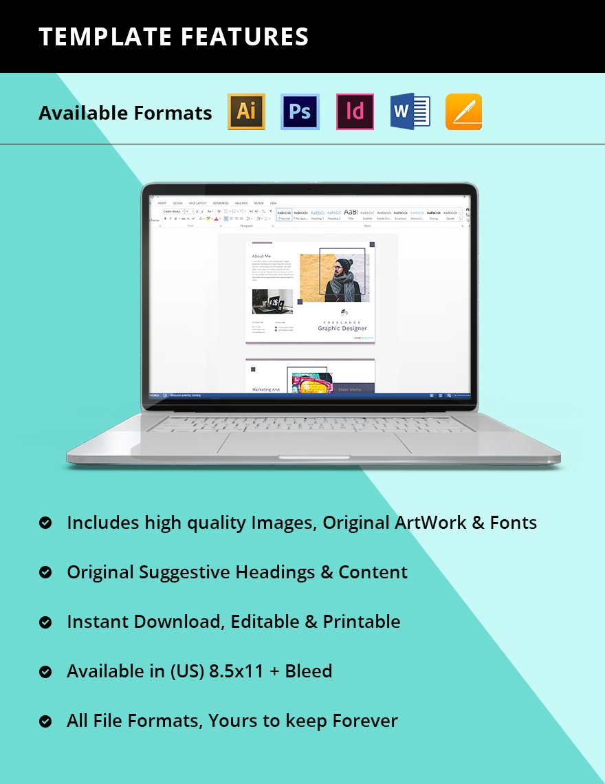 Modern Bi-Fold Freelancer Brochure Template