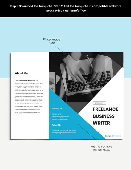 Free Simple Trifold Freelancer Brochure Example