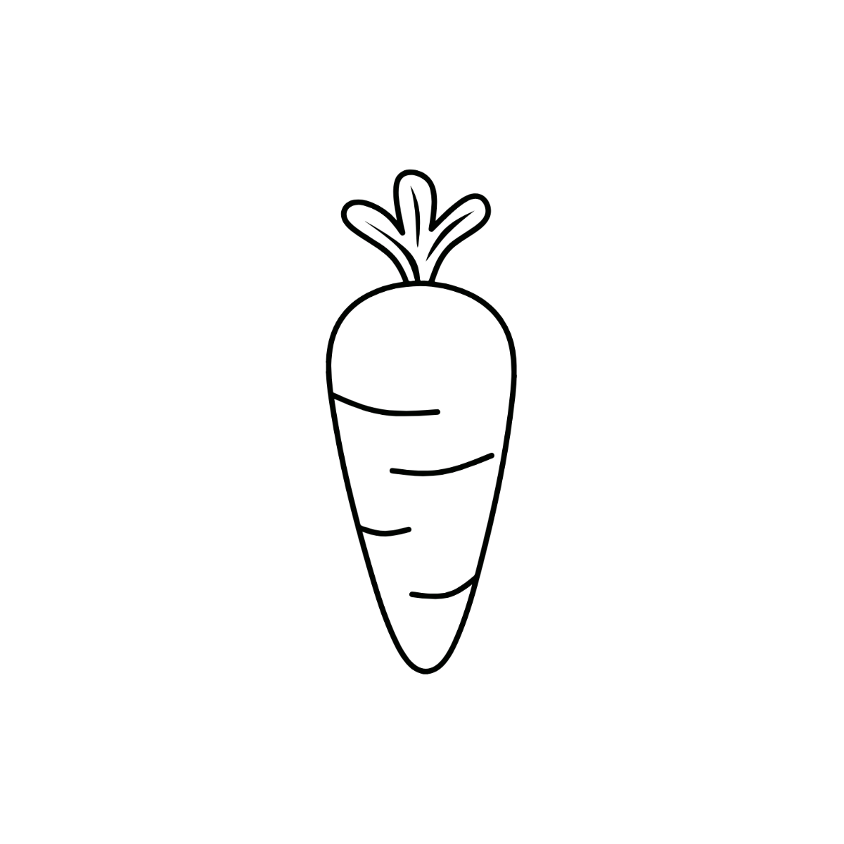 Free Carrot Outline Clipart Template