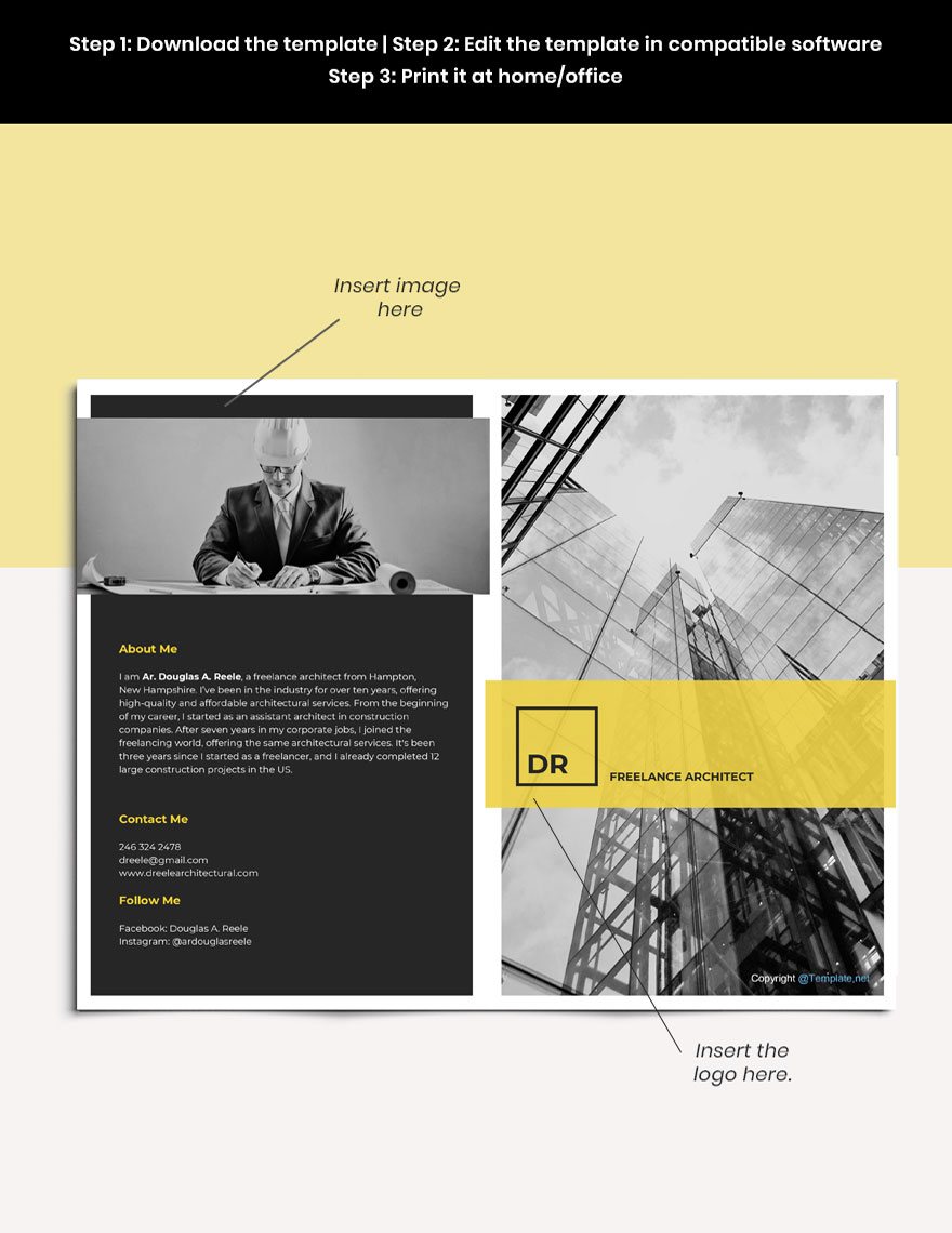 Simple Bi-Fold Freelancer Brochure Template