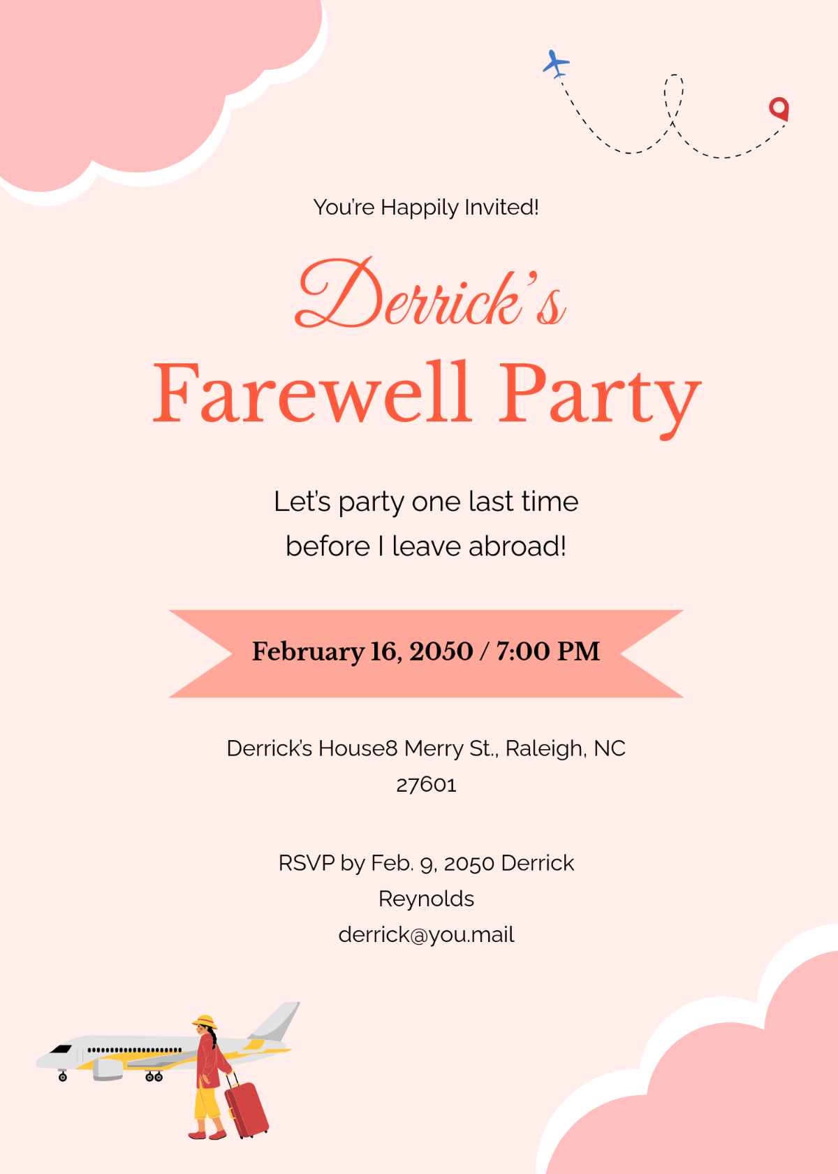 Free Digital Farewell Invitation Template