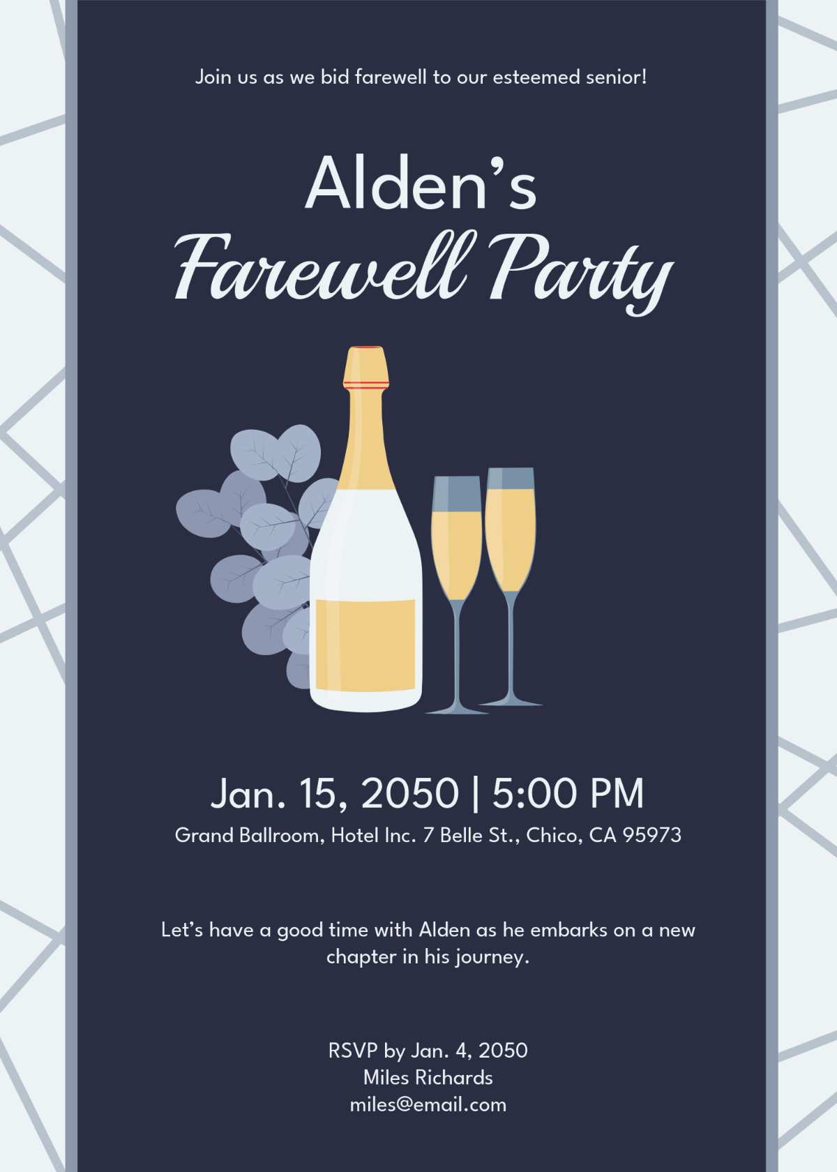 Free Farewell Invitation for Senior Template