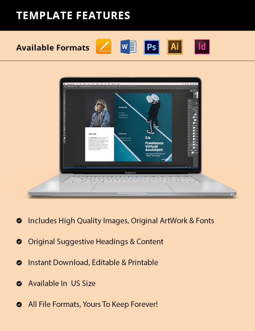 Creative Tri-Fold Freelance Brochure Template