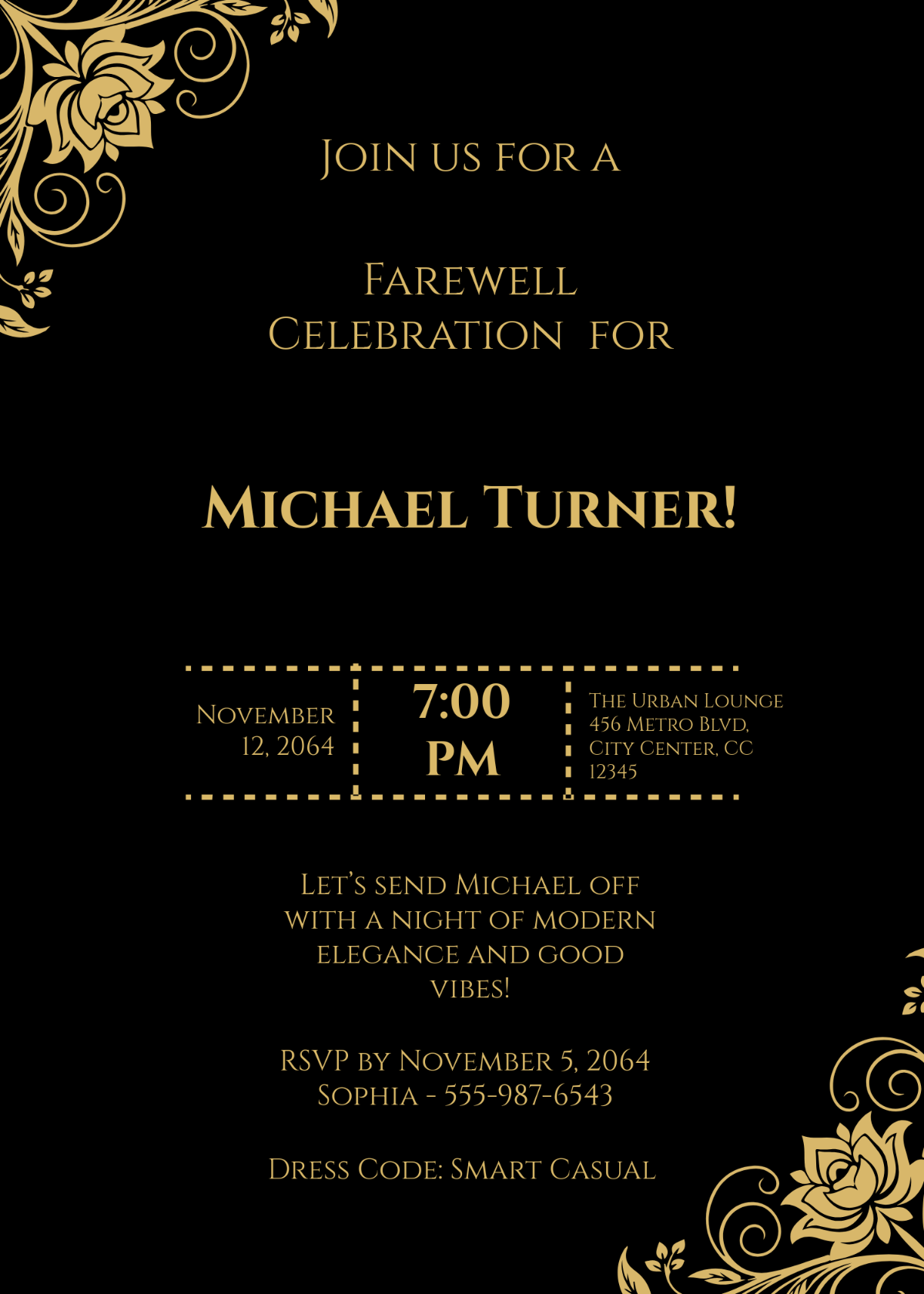 Modern Farewell Invitation Template - Edit Online & Download