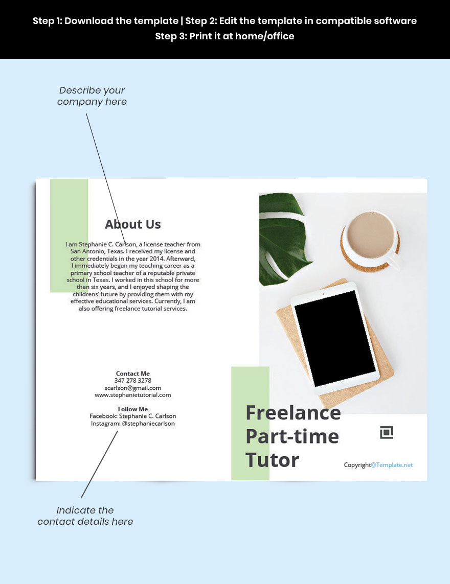 Creative Bi-Fold Freelance Brochure Template