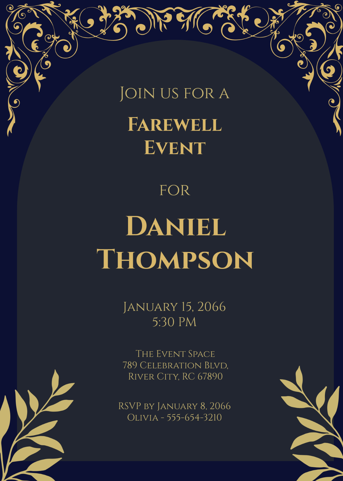 Farewell Event Invitation Template - Edit Online & Download