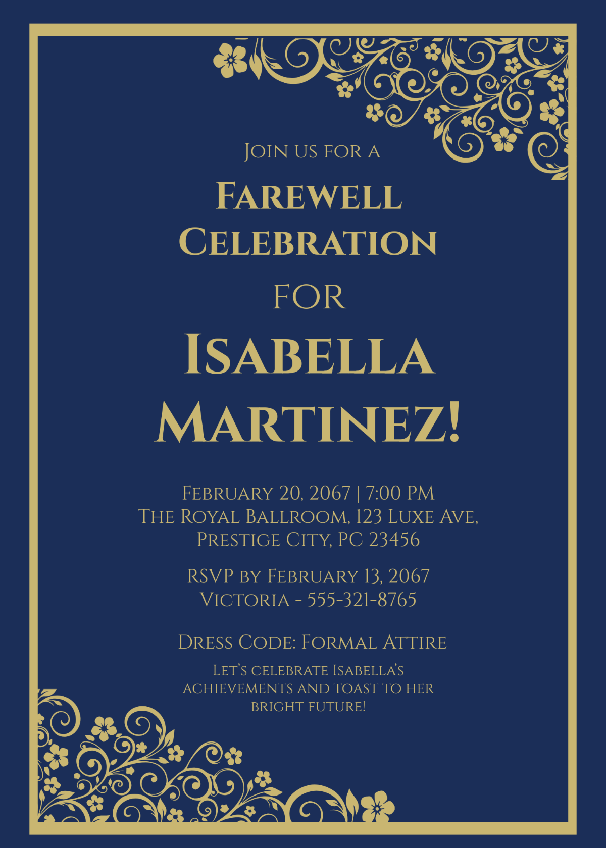 Customizable Farewell Invitation Template - Edit Online & Download