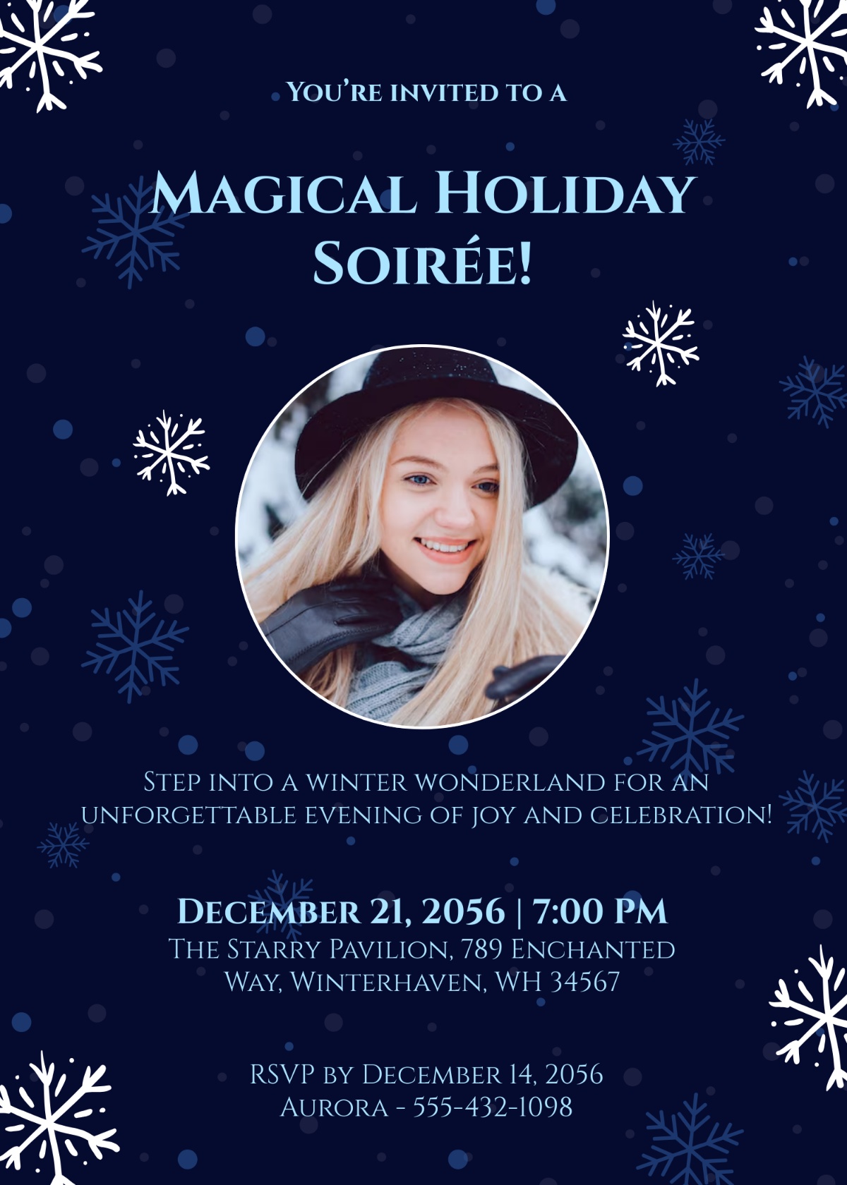 Free Unique Holiday Invitation Template