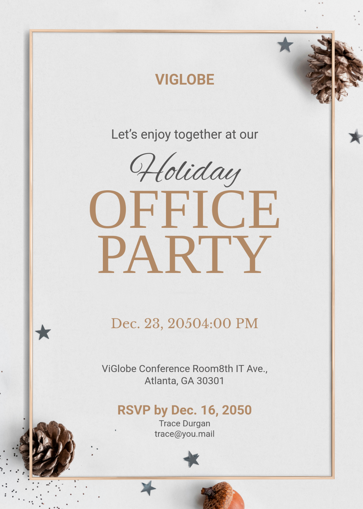 Professional Holiday Invitation Template For Work - Edit Online & Download