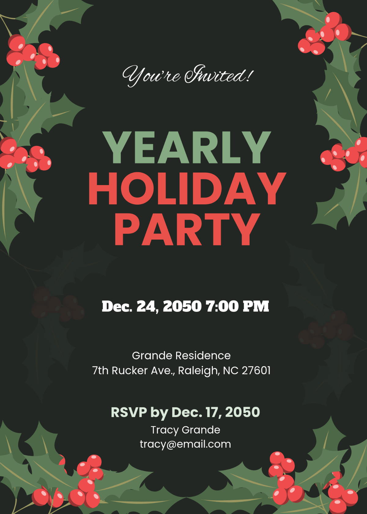 Sample Holiday Invitation Template - Edit Online & Download