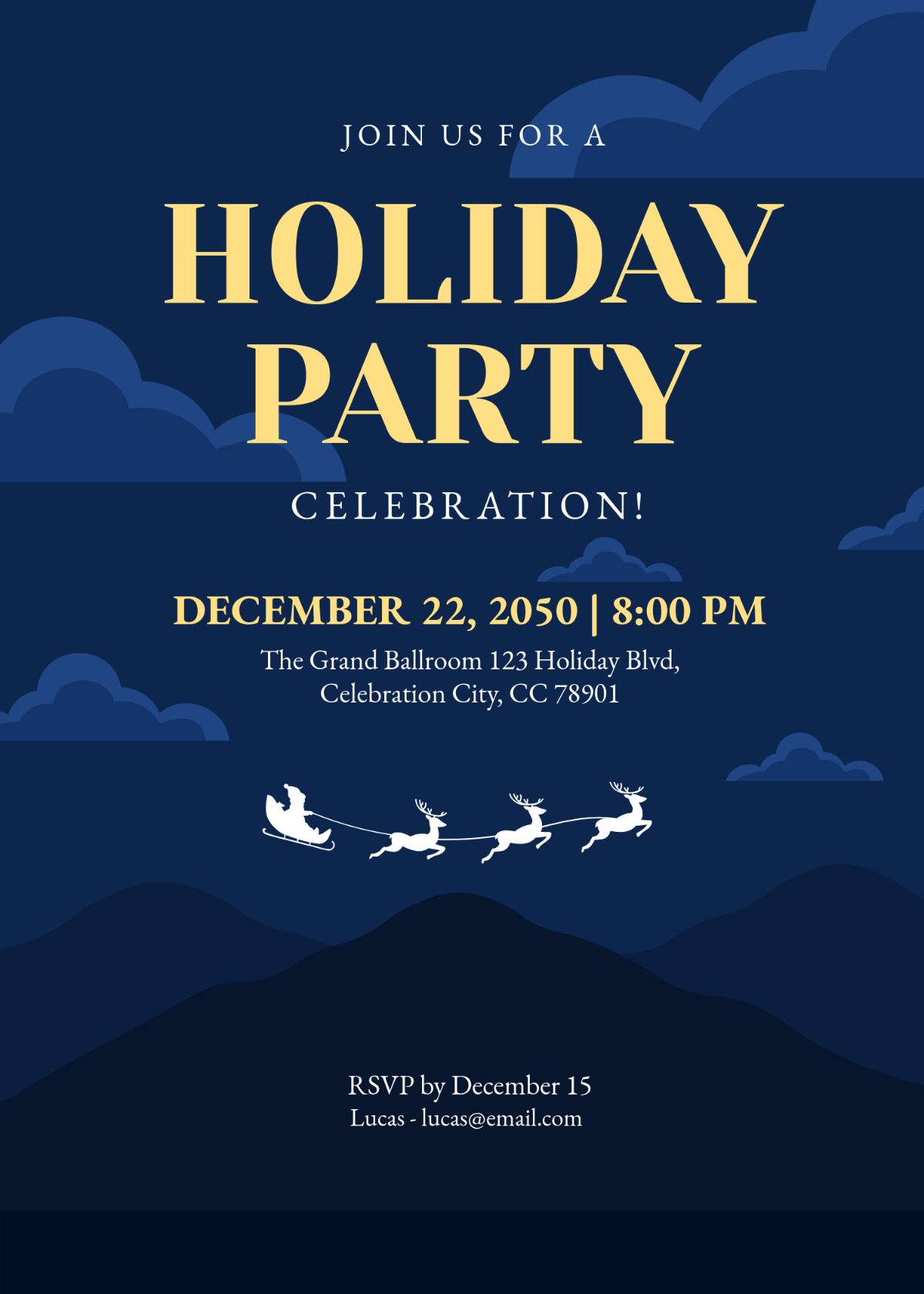 Free Minimalist Holiday Invitation Template