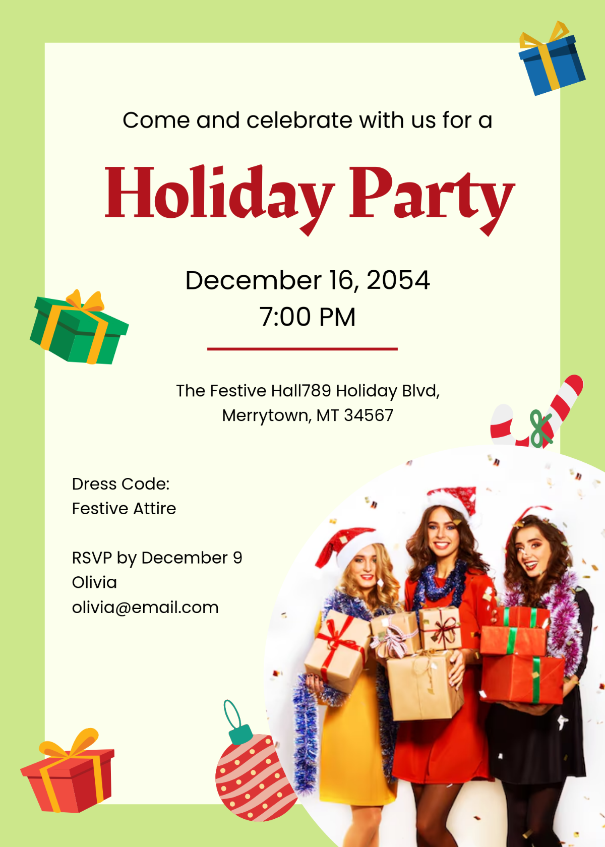 Free Holiday Flyer Invitation Template