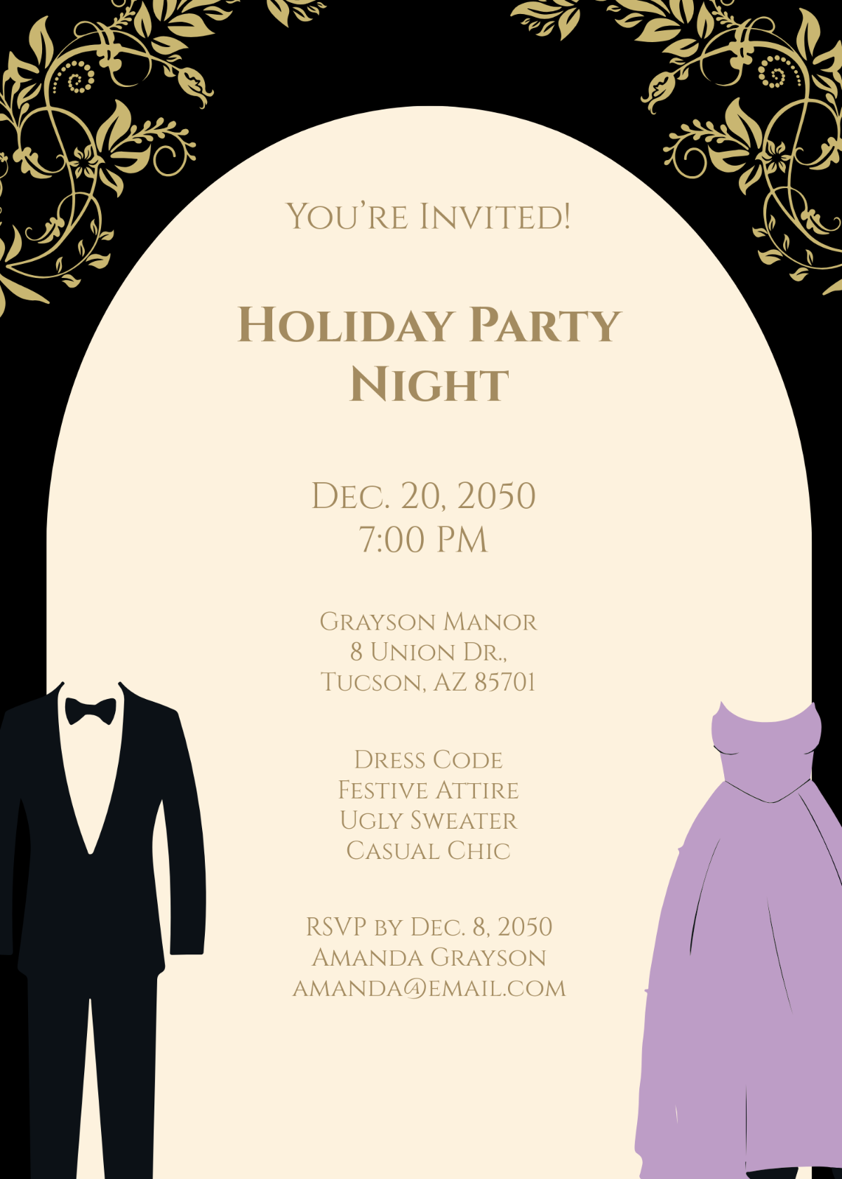 Free Dress Code For Holiday Parties Invitation Template