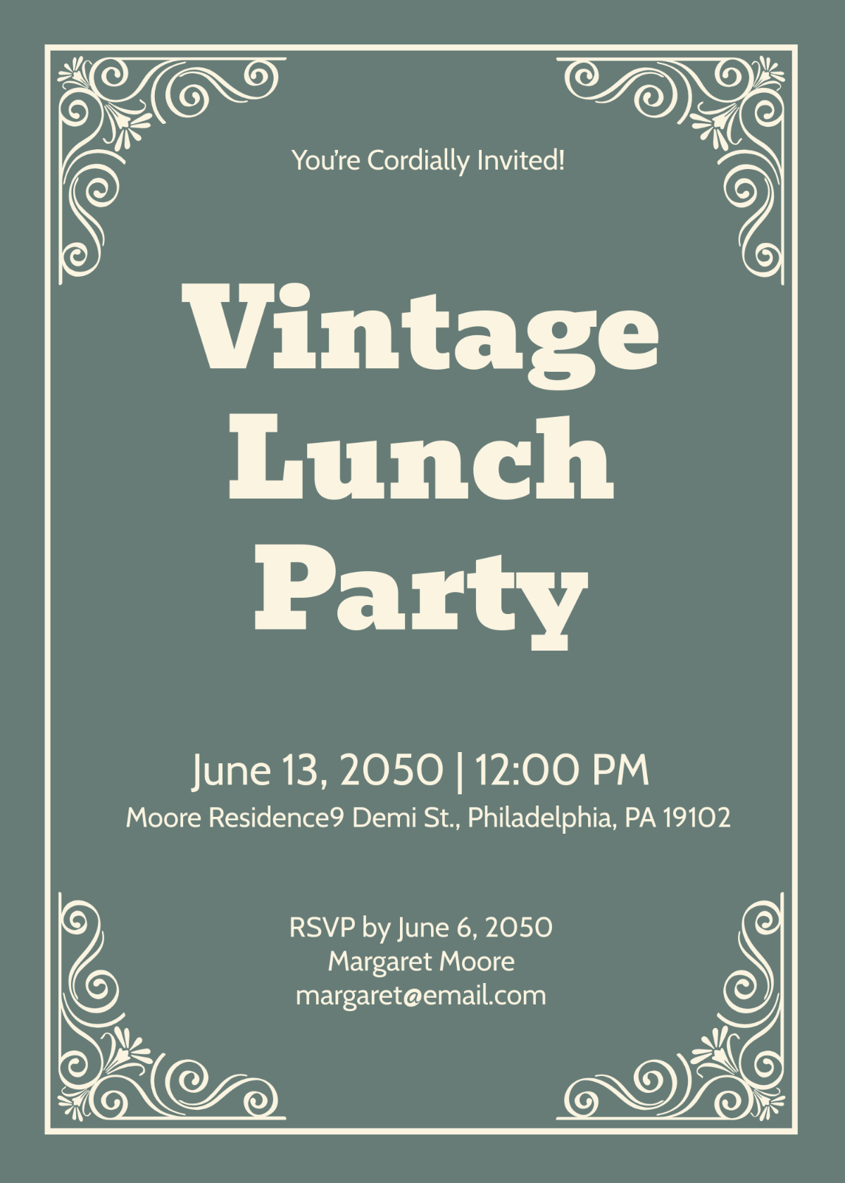 Customizable Vintage Invitation Template - Edit Online & Download