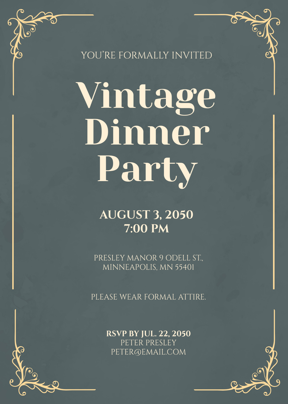 Antique Vintage Invitation Template - Edit Online & Download