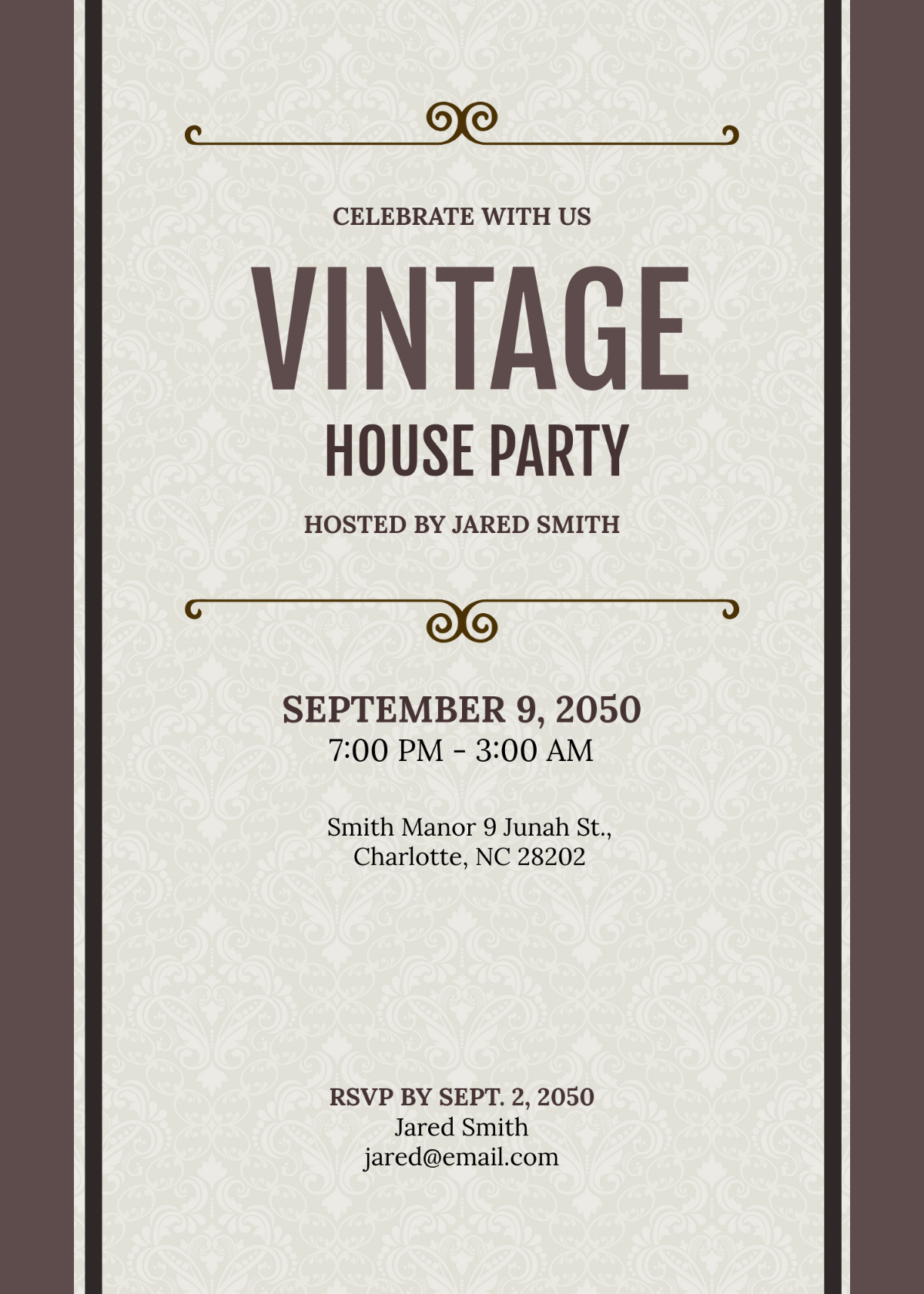 Classic Vintage Invitation Template - Edit Online & Download